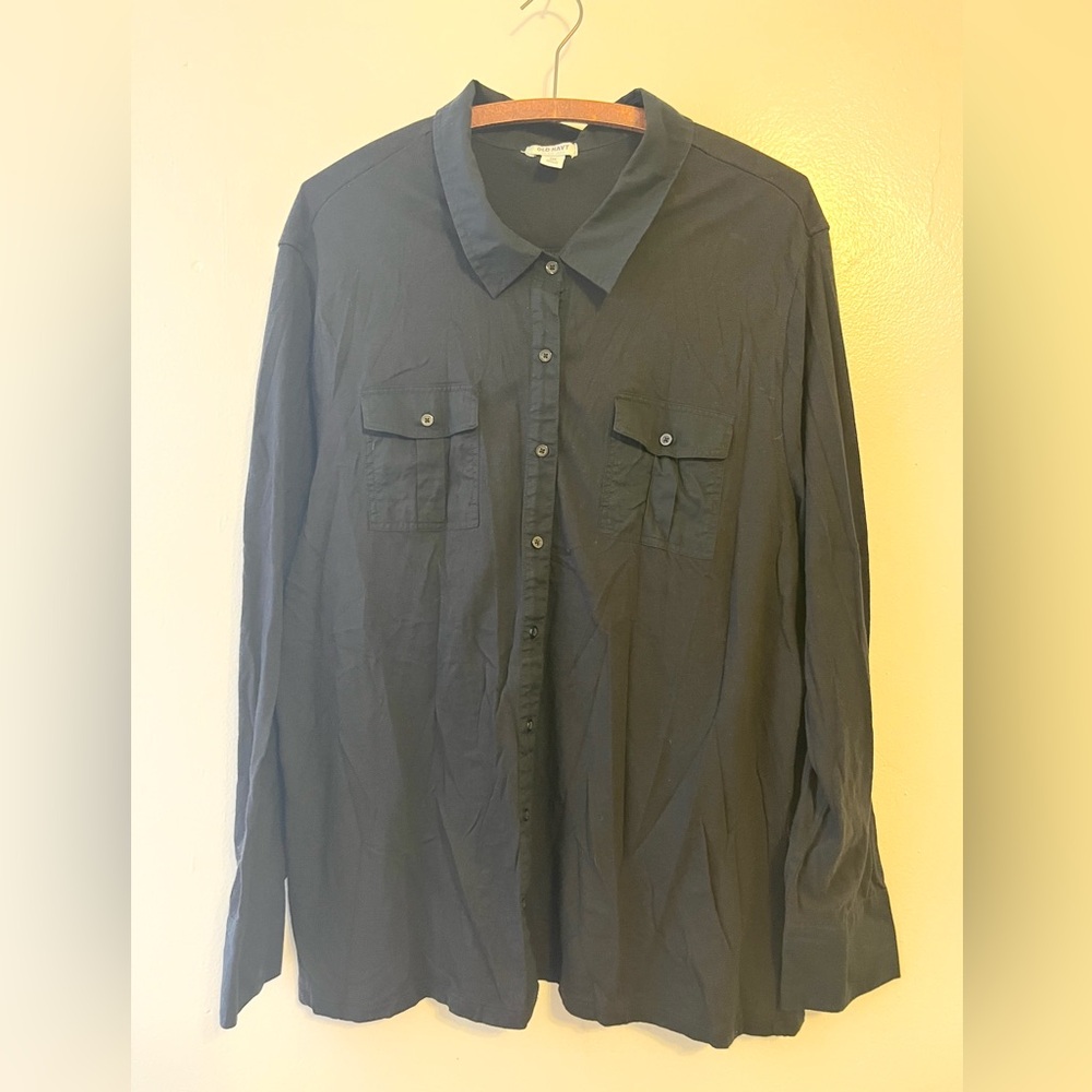 Old Navy Black Button Down Shirt XXL